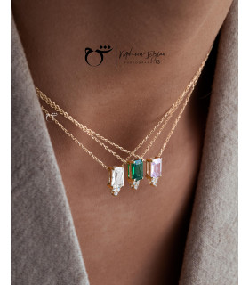 گردنبند باگت انگوری رز کوارتز-گالری شیدا مجد