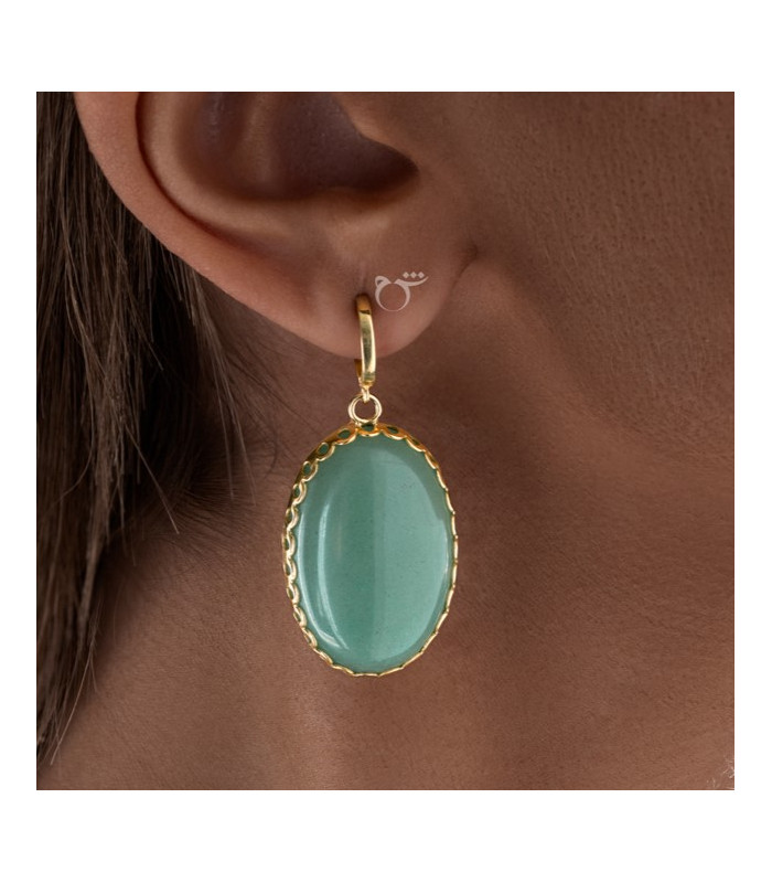 گوشواره حلقه ای طلا طرح ثمین-گالری شیدا مجد