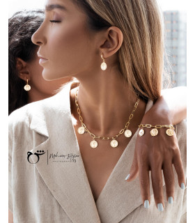 گوشواره حلقه ای طلا طرح سکه ملکه-گالری شیدا مجد