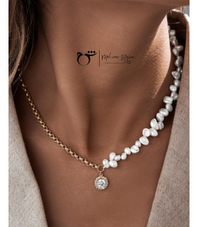 گردنبند رولو تخمه باروک - گالری شیدا مجد