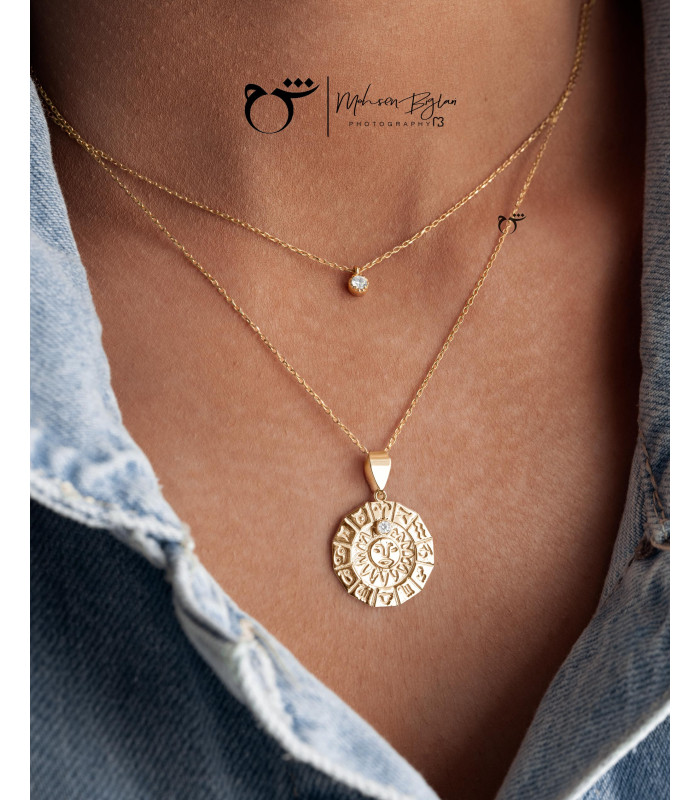 گردنبند چوکر تک نگین زیرکن-گالری شیدا مجد