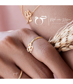 انگشتر رینگ شبدر آویز - گالری شیدا مجد