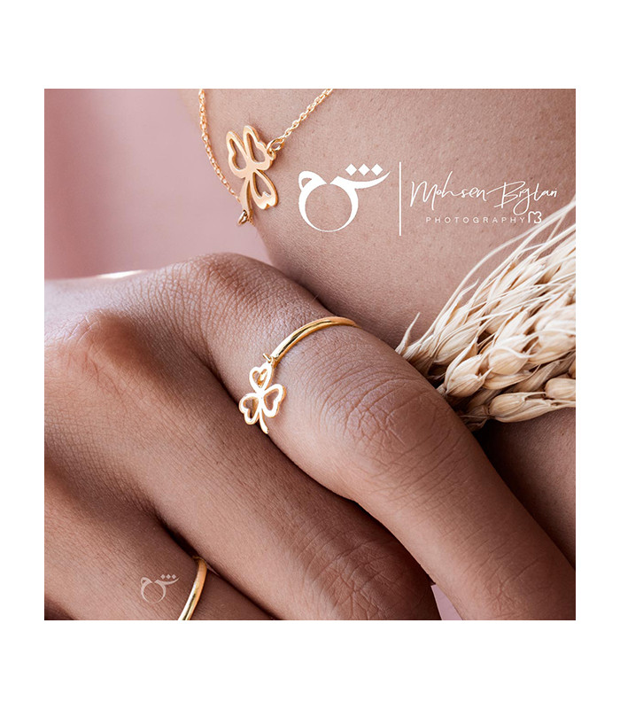 انگشتر رینگ شبدر آویز - گالری شیدا مجد