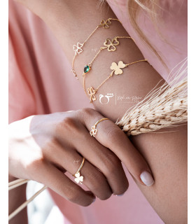 انگشتر رینگ شبدر آویز (توپر)-گالری شیدا مجد