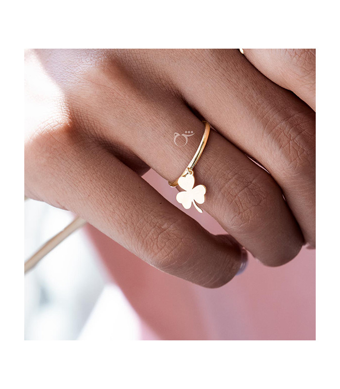 انگشتر رینگ شبدر آویز (توپر)-گالری شیدا مجد