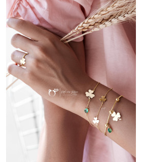 دستبند 3 شبدر توپر - گالری شیدا مجد