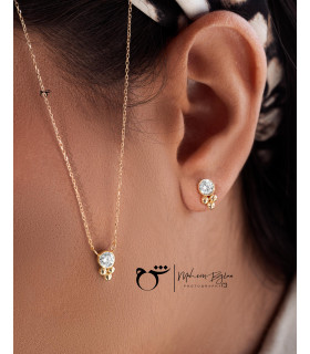 گوشواره گوارسه و نگین زیرکن - گالری شیدا مجد