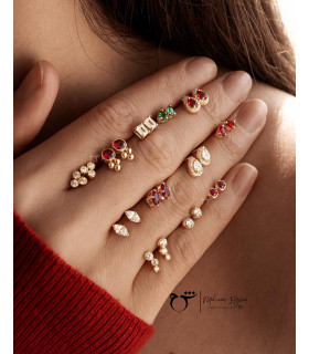 گوشواره اشک نگینی گارنت - گالری شیدا مجد