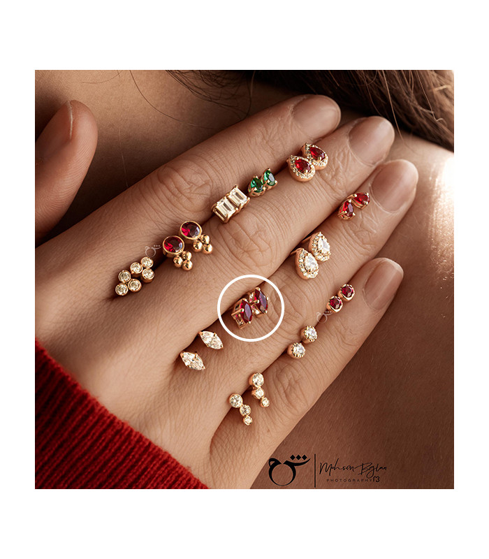 گوشواره مارکیز گارنت - گالری شیدا مجد