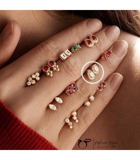 گوشواره اشک نگینی زیرکن - گالری شیدا مجد