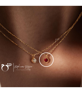 گردنبند چوکر تک نگین گارنت-گالری شیدا مجد