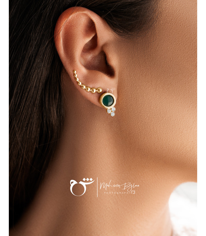 گوشواره میخی طلا طرح سوسن