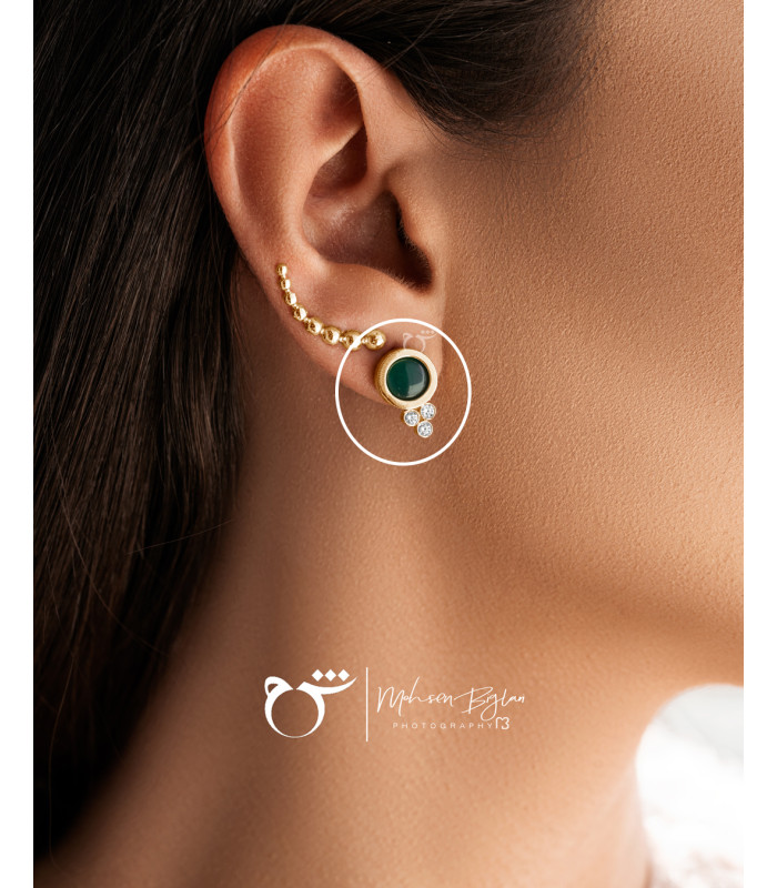 گوشواره میخی طلا طرح سوسن