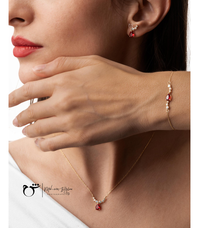 دستبند ارمغان گارنت-گالری شیدا مجد