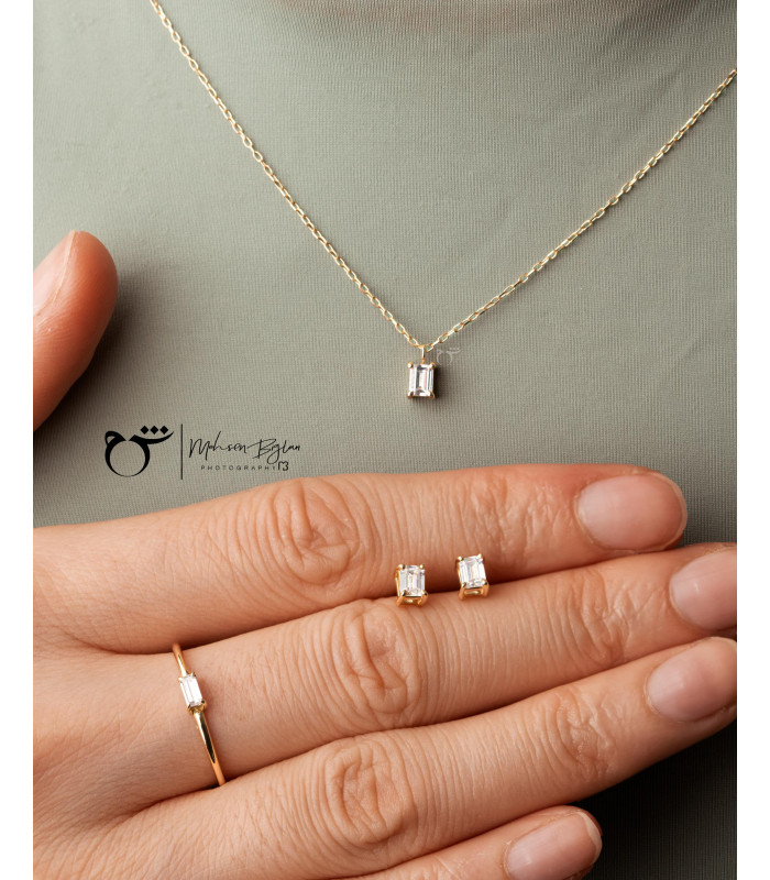 گردنبند تک باگت زیرکن-گالری شیدا مجد