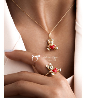 آویز تدی قرمز - گالری شیدا مجد