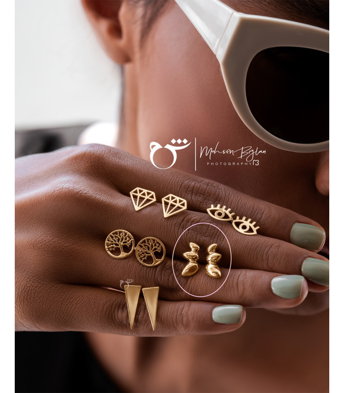 گوشواره سه پر - گالری شیدا مجد