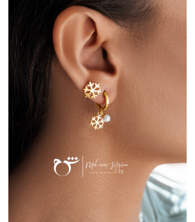 گوشواره میخی طلا طرح برف