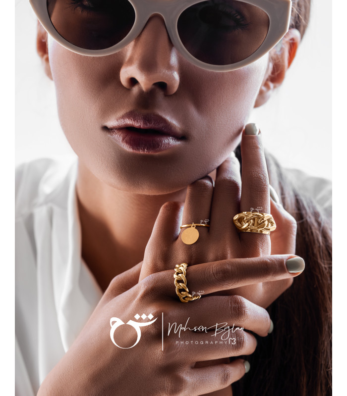 انگشتر رینگ سکه آویز-گالری شیدا مجد