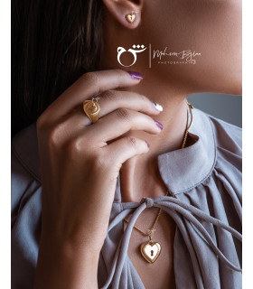 گوشواره قلب قفلی-گالری شیدا مجد