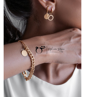 گوشواره حلقه ای طلا طرح سکه پر و خالی- گالری شیدا مجد