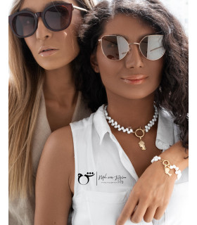 گردنبند قفل مدبر گندمی-گالری شیدا مجد