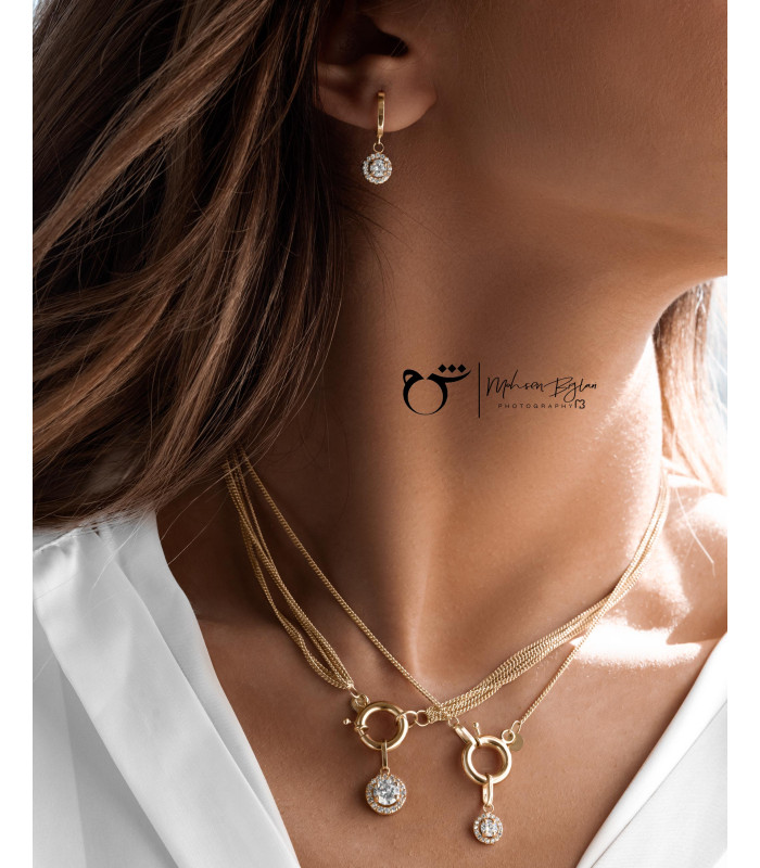 گوشواره حلقه ای طلا طرح تخمه کوچک-گالری شیدا مجد