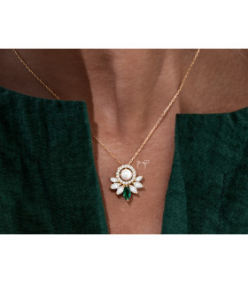 گردنبند مارکیز مروارید تورمالین-گالری شیدا مجد