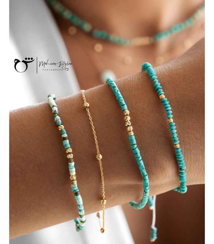 دستبند 4 البرنارد فیروزه کمرنگ-گالری شیدا مجد