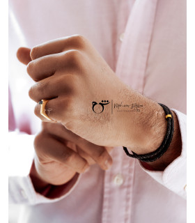 مردانه دستبند مهره چرم مشکی-گالری شیدا مجد