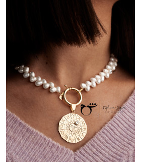 گردنبند قفل مدبر گندمی-گالری شیدا مجد