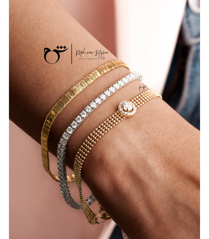 قیمت روز و خرید دستبند تنیسی طلا زنانه - گالری شیدا مجد