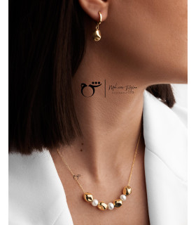 گوشواره حلقه ای طلا طرح طرح سنگ-گالری شیدا مجد