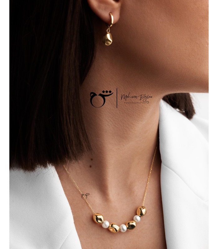 گوشواره حلقه ای طلا طرح طرح سنگ-گالری شیدا مجد