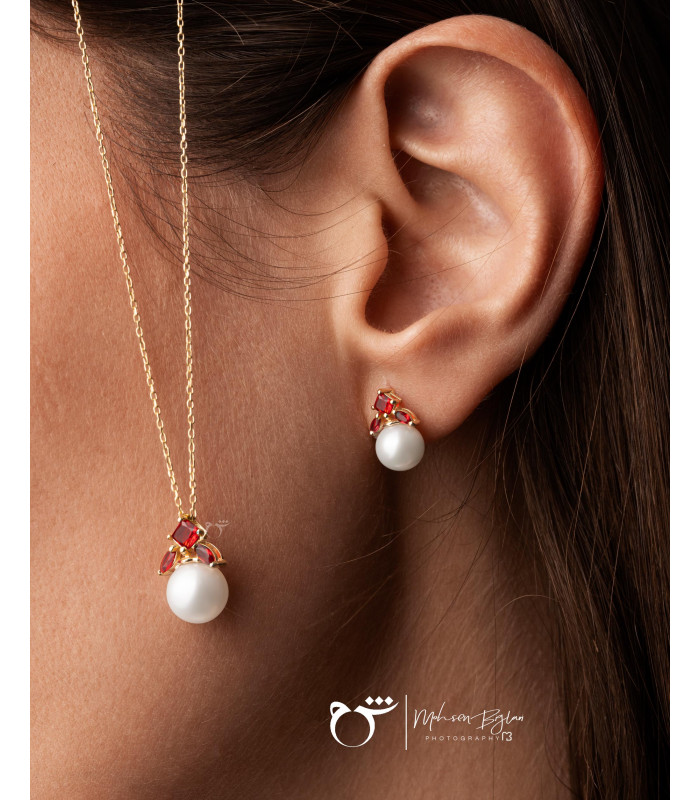 گوشواره بالیو گارنت - گالری شدا مجد