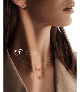 گردنبند چوکر اشک نگینی گارنت-گالری شیدا مجد