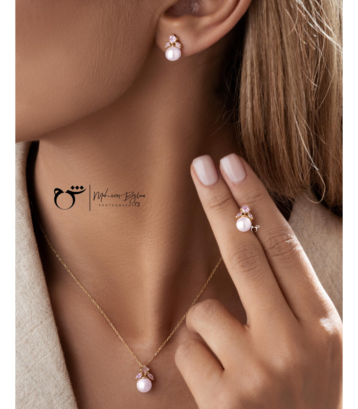 گردنبند بالیو رز کوارتز-گالری شیدا مجد