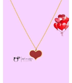 کودک گردنبند قلب میناکاری قرمز - گالری شیدا مجد