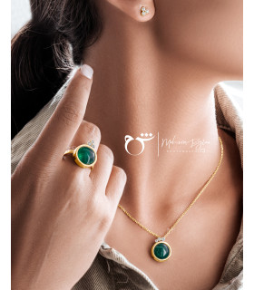 گردنبند سه نگین یشم