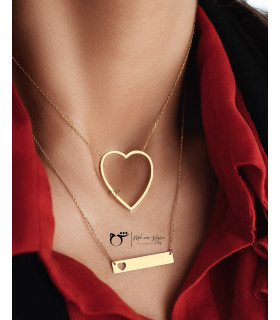 گردنبند قلب توخالی بزرگ-گالری شیدا مجد