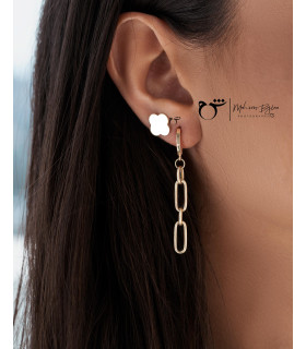 گوشواره حلقه ای طلا طرح دولینک-گالری شیدا مجد