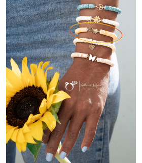 دستبند دو پروانه صدف نارنجی-گالری شیدا مجد