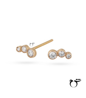 گوشواره سه نگین-گالری طلا شیدا مجد