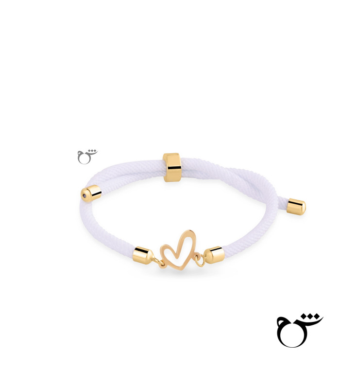 دستبند قلب توخالی بندی سفید-گالری شیدا مجد