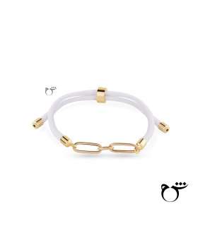 دستبند دولینک بندی سفید-گالری طلا شیدا مجد