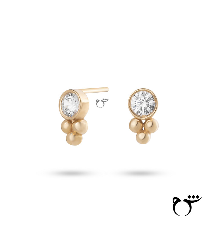 گوشواره گوارسه و نگین زیرکن - گالری شیدا مجد