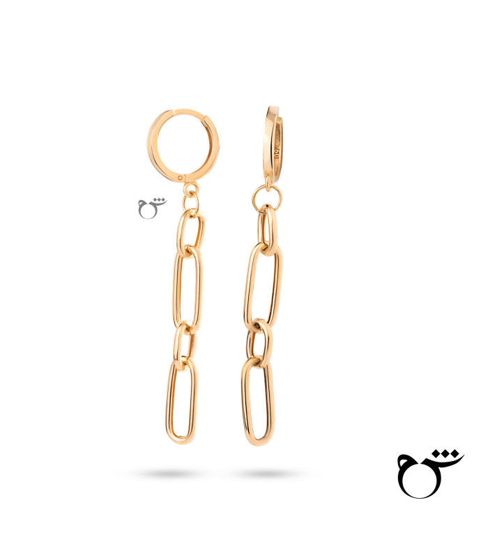 گوشواره حلقه ای طلا طرح دولینک-گالری شیدا مجد