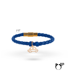 کودک دستبند ماشین چرم آبی کاربنی