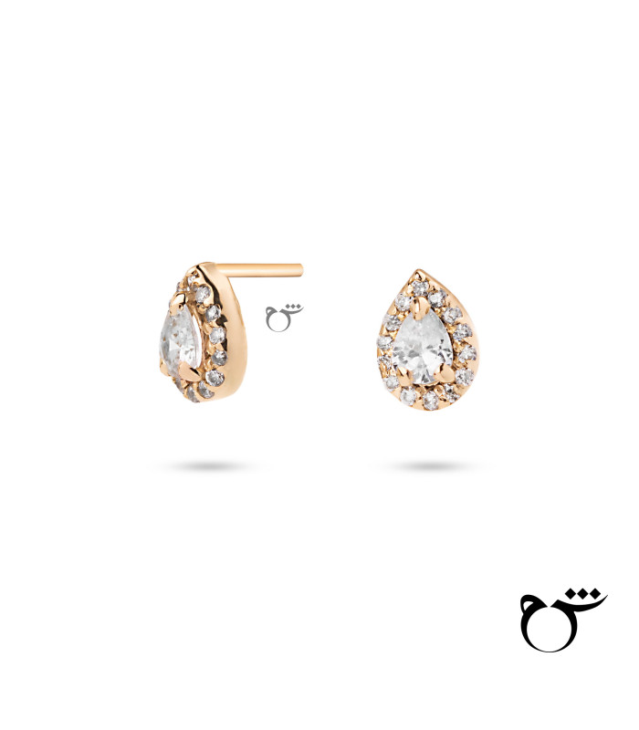 گوشواره اشک نگینی زیرکن