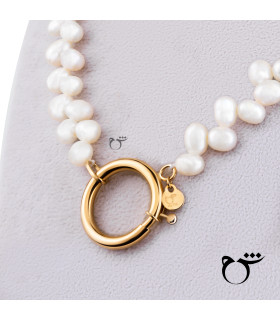 گردنبند قفل مدبر گندمی-گالری شیدا مجد